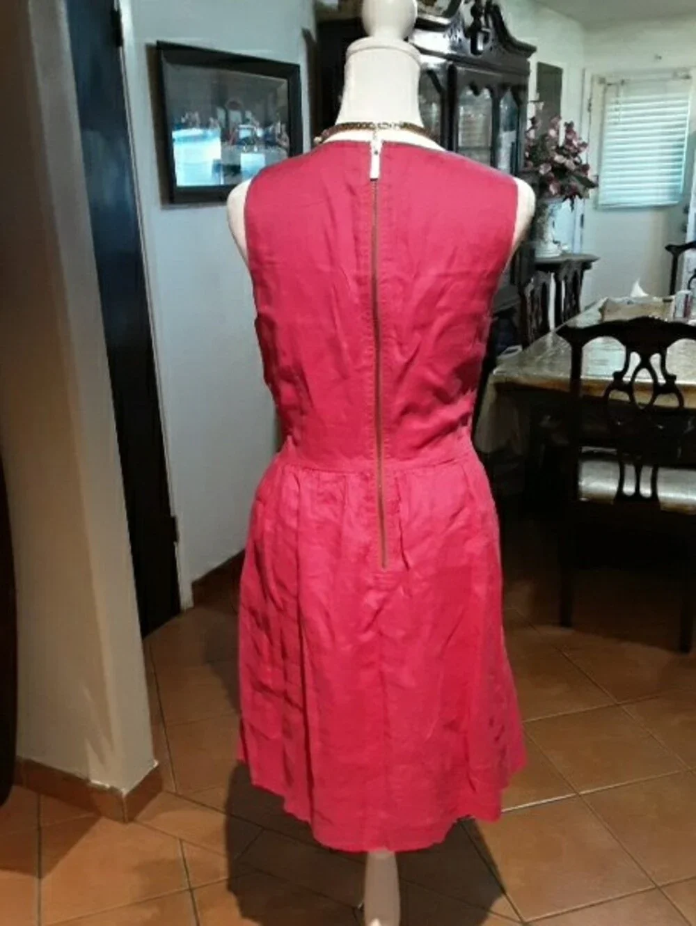 Michael Kors Sleeveless Hot Pink Fit-and-Flare Dress